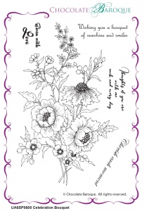 Celebration Bouquet unmounted rubber stamp set - A6